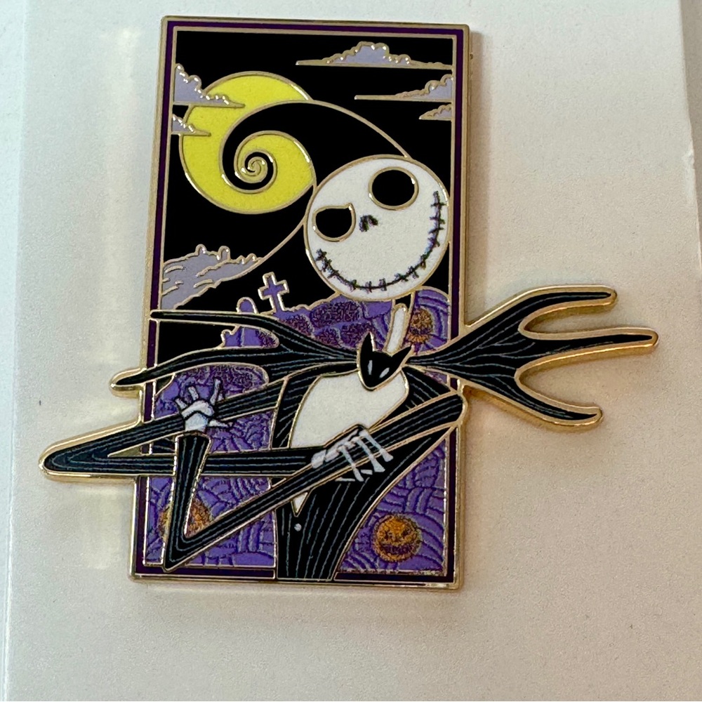 NWT. Disney Pin. Jack Skellington portrait Disney pin on original card back.